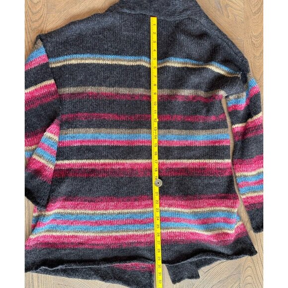 STETSON Women's Cardigan Sz Med Striped Oversized Knit Open-Front Sweater - Picture 4 of 7